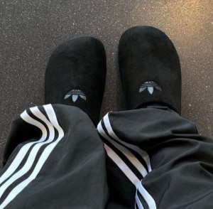 Adida s Adimule Slide Black Suede