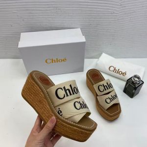 Chloe_Woody_Wedge_Espadrille_Sandals_Platform_Heel_Beige_Logo-embroidered_Straps_With_OG_Box_Beige