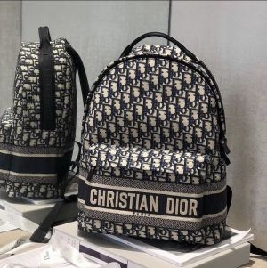 Dior_Blue_Jacquard_Oblique_Large_Backpack_With_OriginalBox_Packing