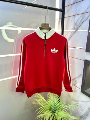 Adida s Red Imported Super Premium Zipper Sweatshirts F3366-RE