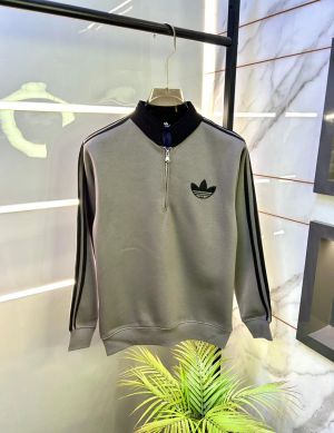 Adida s Grey Imported Super Premium Zipper Sweatshirts F3366-GY1