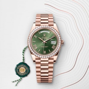 Rolexx DayDate EverRose Gold Green Diamond Zr Yz