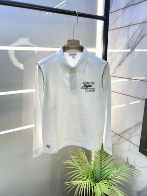 Lacost e White Polo Neck Full Sleeves Premium Collar T-shirt F3427-W2
