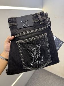 LOUIS_VUITTON PREMIUM BLACK DENIM JEANS REGULAR FIT LENGHT 39