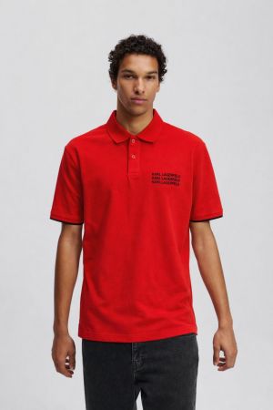 Karl_Legarfield Chest Logo Polo T-shirt Red 