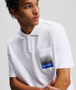 Karl_Legarfield Chest Pocket Polo White 