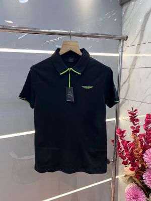 Hacket t Black Premium Imported Compact Yarn 240 GSM Interlock Fabric Polo Tshirt with Collar Design and Emboss Logo Zip Style 3430