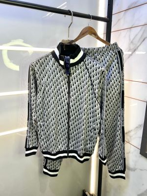 Christian Dio r Imported Black Monogram Premium Track Suit Brand Carry Bag Packing F3284-BL