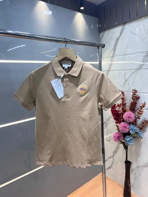 Lacost e Beige Premium Cotton Pique fabric Polo Tshirt with Embroidered Logo 3170
