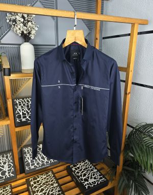 Ax Shirts Mid Lin Logo navy M166-N
