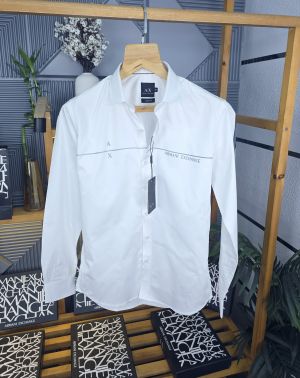 Ax Shirts Mid Lin Logo white M166-W