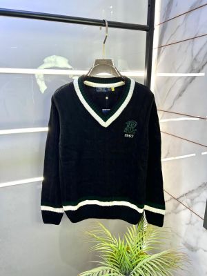 Ralph_Lauren Imported Black knitted Super Premium Pullovers F3335-BL
