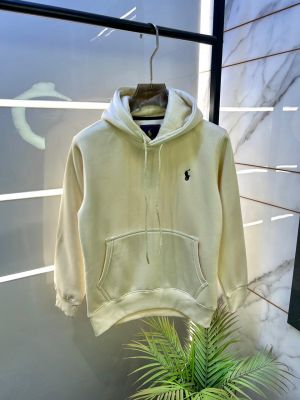 Ralph_Lauren Imported Embroidery Logo Cream Super Premium Hoodie F3352-CR