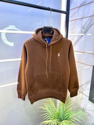 Ralph_Lauren Imported Embroidery Logo Dark Brown Super Premium Hoodie F3352-DBR