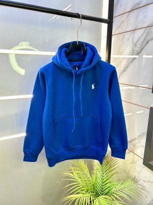 Ralph_Lauren Imported Embroidery Logo Blue Super Premium Hoodie F3352-BU