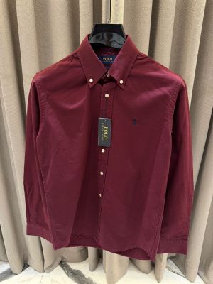 Ralph_Lauren Chest Logo Full Sleeves Shirt Maroon