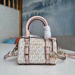 Michael_Kors Bedford Legacy Extra-Small Logo Duffle Crossbody Bag in Pink Logo-print Canvas With Acorn Leather (1712)