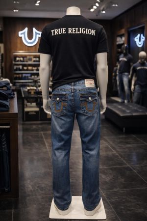 True Religio n Light Shade Premium Imported Stretchable Lycra Fabric Straight fit Denim with Back Flap pocket Design 3672