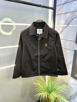 Ralph_Lauren Imported Embroidery Logo Super Premium Brown Zipper Jacket F3353-BR