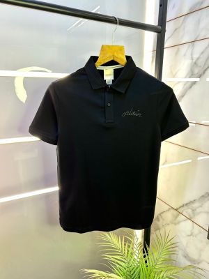 Calvin_Klein Black Premium Collar Neck Polo T-shirt F2874-BL