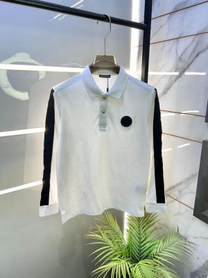 Balmai n Paris White Polo Neck Full Sleeves Premium Collar T-shirt F3454-W3