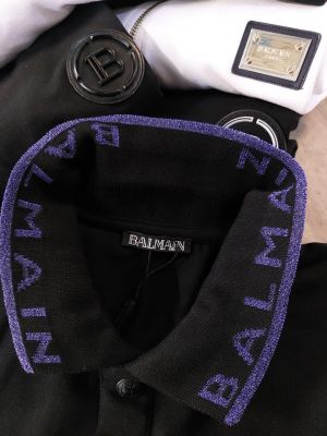 Balmai n Paris Black Polo Neck Full Sleeves Premium Collar T-shirt F3454-B2