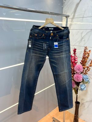 True Religio n Blue Shade Premium Imported Stretchable Lycra Fabric Straight fit Denim with Back Flap pocket Design 3688