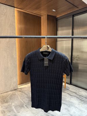 Emporio Arman i  Black knitted Lycra polo Tshitt