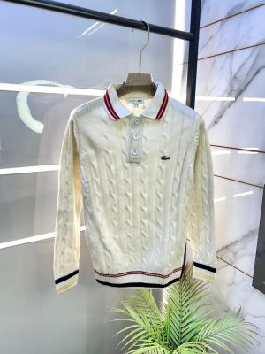 Lacost e Imported Embroidery Logo Super Premium White Sweatshirts F3419-WH