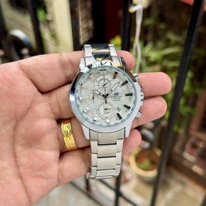 EDIFICE CASIO SILVER WHITE WORLD MAP WATCH