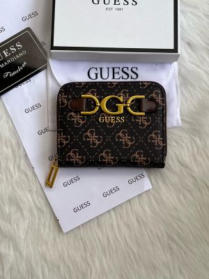 Guess 001 Brown Mini Wallet With Original Box Dust Cover Card Premium Packaging