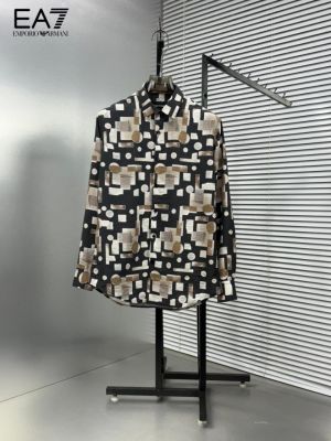 Emporio_Armani_Brown_Printed_Premium_Exclusive_Shirt_With_Box_Packing_And_Carry_Bag_(1951)