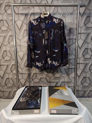 Armani_Exchange_Dark_Brown_Printed_Premium_Exclusive_Shirt_With_Box_Packing_(1949)