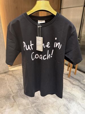 Coac h Black All over Printed Round Neck Imported Tshirt