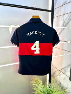 Hacket t London Red Back Embroidery Print Premium Collar Neck T-shirt F2863-RE