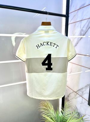 Hacket t London Grey Embroidery Back Print Premium Collar Neck T-shirt F2863-GY