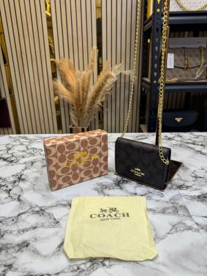 Coac_h Signature Canvas Monogram Wallet With Box And Dust Bag (Brown-33336)