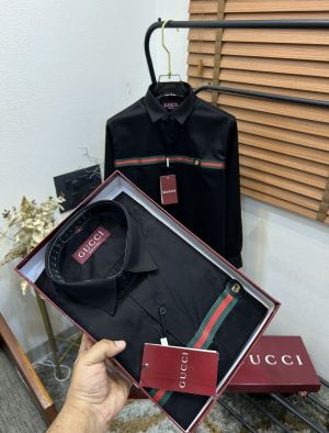 Gucc_i GG Signature Strap Imported Premium Partywear Shirt With Og Box & Bag (DN 603)