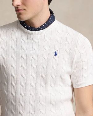 Ralph_Lauren Chest Logo Knitted Pullovers White