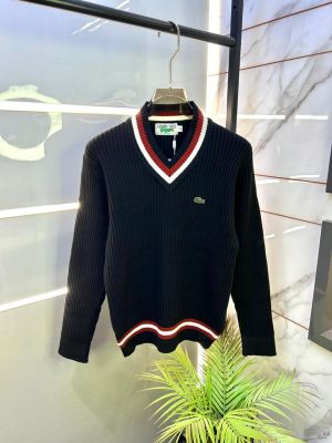 Lacost e Black Imported knitted V Neck Super Premium Pullovers F3360-BL