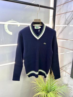Lacost e Navy Imported knitted V Neck Super Premium Pullovers F3360-NY