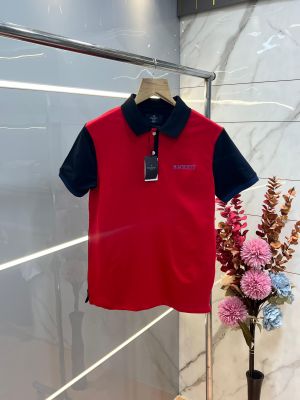 Hacket Red Premium Imported Compact Yarn 240 GSM Interlock Fabric Polo Tshirt with Back Design and Embroidered Logo 3699