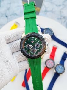 Tag_Heuer FORMULA 1 CHRONOGRPH SILVER GREEN SILICON BELT 362
