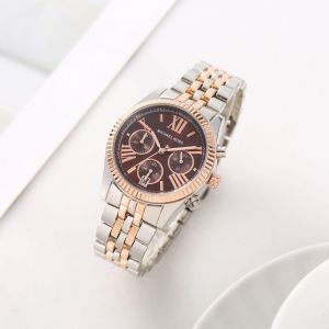 Michael_Kors_Lexington SKU RoseGold Two Tone Brown Dial