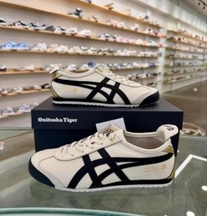 Onitsuk_a Tiger Mexico 66 - CreamBlackGold  Mens First Copy Sneakers (D-1889)