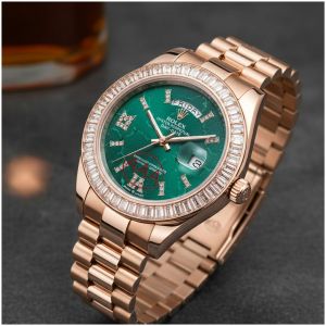 Role_x Oyster Perpetual Day Date Diamond Gold-Green