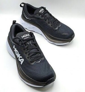 HOKA-MENS-BONDI-8-WHITEBLACK-MESH-COMFORTABLE-ROBUST-RUNNING-SHOE