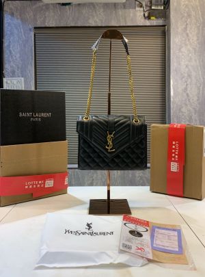 YSL SAINT LAURENT COLLEGE MEDIUM CHAIN BAG  khaki dubble box packing 5380