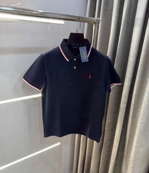Ralph Lauren Navy Blue Embroidery Logo Premium Polo T Shirt