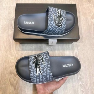 Lacost.e Soft Cusion Premium Grey Black Flip Flop